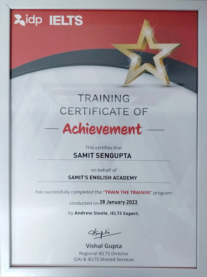 Training Certificate IELTS
