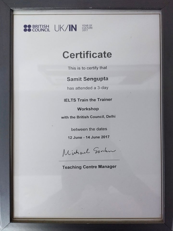 Training Certificate British Council